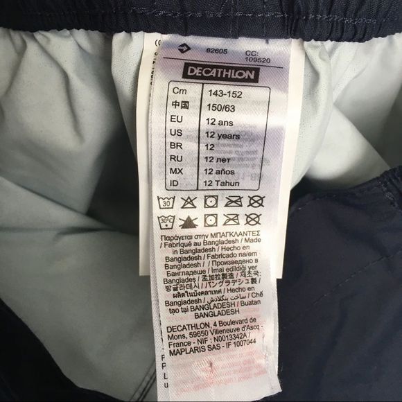 Decathlon Tribord kids 12 yr old navy blue rain pants lightweight waterproof​ - Picture 11 of 13